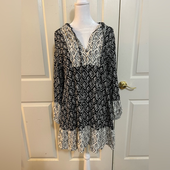 Zara black & white print tunic, Medium - Picture 1 of 6